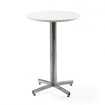 Barový stôl SANNA, Ø 700x1050 mm, biela, chróm