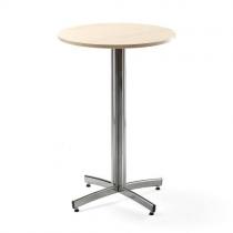 Barový stôl SANNA, Ø 700x1050 mm, breza, chróm