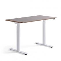 Výškovo nastaviteľný stôl NOVUS, 1200x600 mm, biely rám, ílovošedá doska