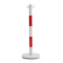 Kovový zahradzovací stĺpik, 1000 mm, bielo-červený