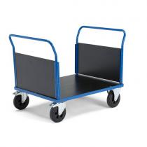 Plošinový vozík, 2 koncové rámy, 1000x700 mm, gumené kolieska s brzdami