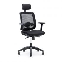 Kancelárska stolička STANLEY, s opierkou hlavy a opierkami rúk, čierna