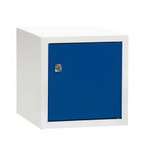 Odkladacia skrinka CUBE, modrá / biela, 270x270x350 mm