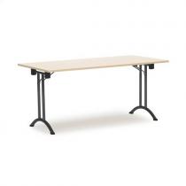 Skladací rokovací stôl Marina, 1600x800 mm, brezový laminát/čierna