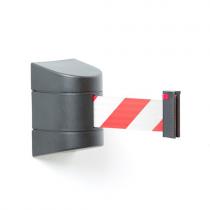 Nástenná bariérová kazeta, D 4600 mm, čierna, červeno-biela páska