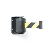 Nástenná bariérová kazeta, 180°, D 4500 mm, čierna, žlto-čierna páska