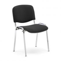Konferenčná stolička Nelson, čierna tkanina, chrómový podstavec