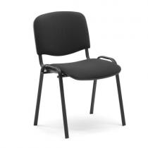Konferenčná stolička Nelson, čierna tkanina, čierny podstavec