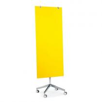 Mobilná sklenená magnetická tabuľa STELLA, 650x1575 mm, žltá