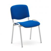 Konferenčná stolička Nelson, modrá tkanina, šedý podstavec