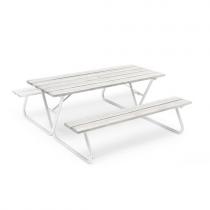 Záhradný stôl s lavicami, 1800x1800 mm, borovica/šedá