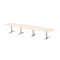 Rokovací stôl Adeptus, 1200x4200, breza / šedá