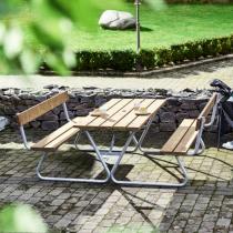 Extra dlhý záhradný stôl s lavicou PICNIC, s opierkou chrbta, 1800 mm, hnedá