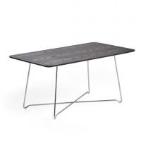 Kaviarenský stôl IRIS, 1100x600 mm, chróm, čierny dub